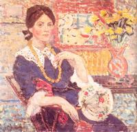 Prendergast, Maurice Brazil - La Rouge  Portrait of Miss Edith King